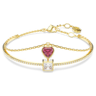 swarovski chroma bangle heart red gold tone plated