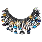 Nocturnal Sky Brooch, Multi-colored, Mixed metal finish