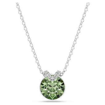 swarovski bella v pendant round cut green rhodium plated