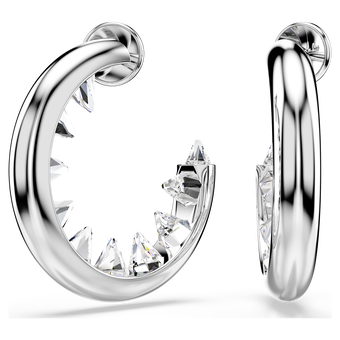 swarovski sublima hoop earrings  white  rhodium plated