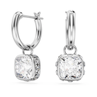 swarovski chroma drop earrings square cut white rhodium plated