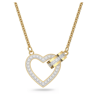 swarovski lovely necklace  heart  white  18k gold finish
