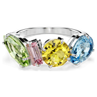 swarovski gema cocktail ring mixed cuts multicolored rhodium plated
