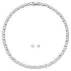 swarovski tennis set round cut white rhodium plated