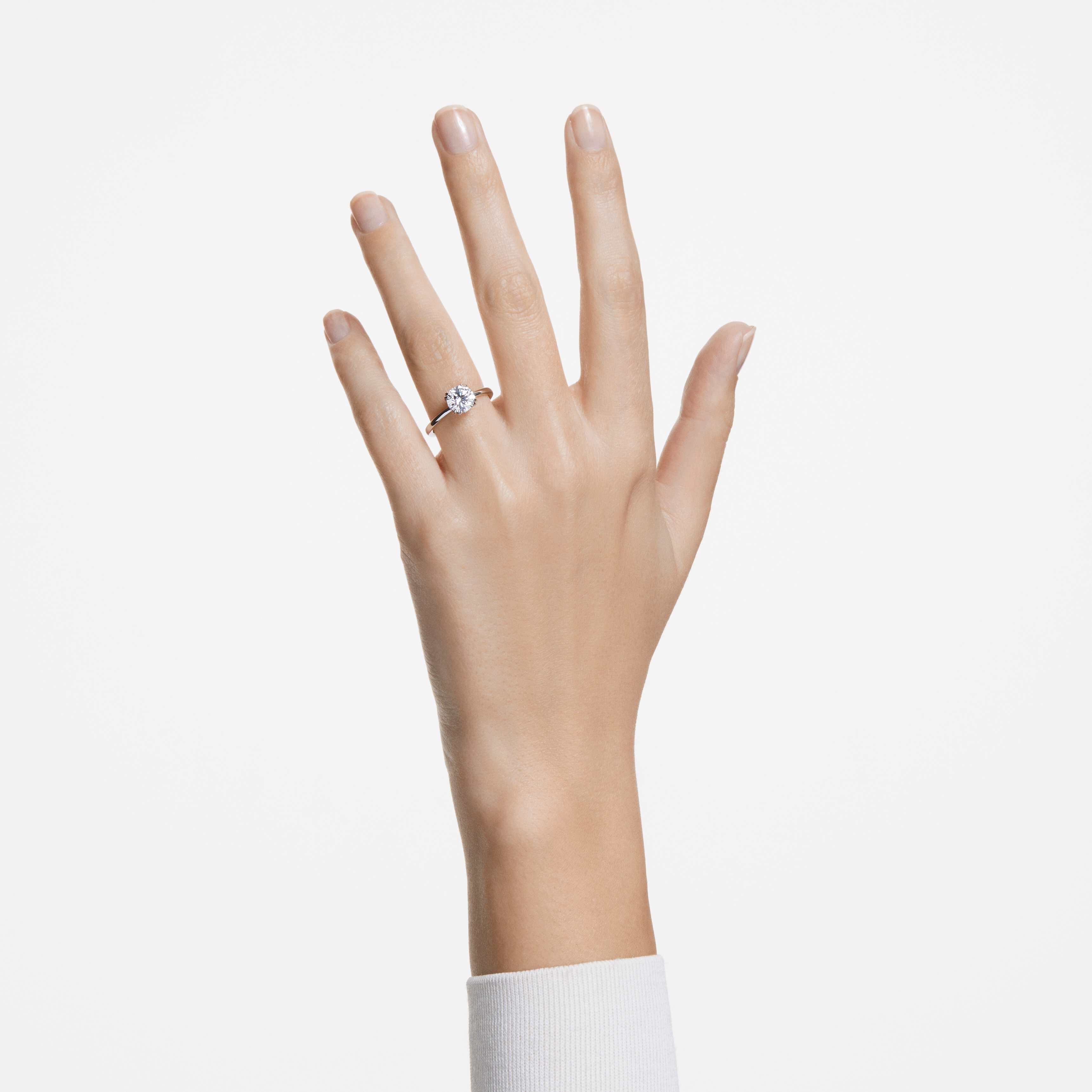 指輪・リング SWAROVSKI Constella Rhodium Ring L 5642637 Constella ring, Set (2), Round cut, White, Rhodium plated