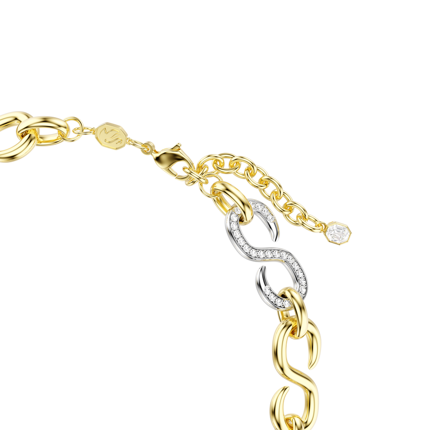 swarovski dextera necklace  round cut  chain  white  mixed metal finish