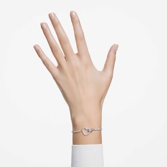 swarovski lovely bracelet  heart  white  rhodium plated