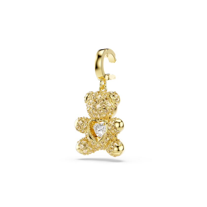 swarovski idyllia charm  mixed cuts  teddy  gold tone  gold tone plated