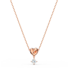 swarovski lifelong heart pendant  white  rose gold tone plated
