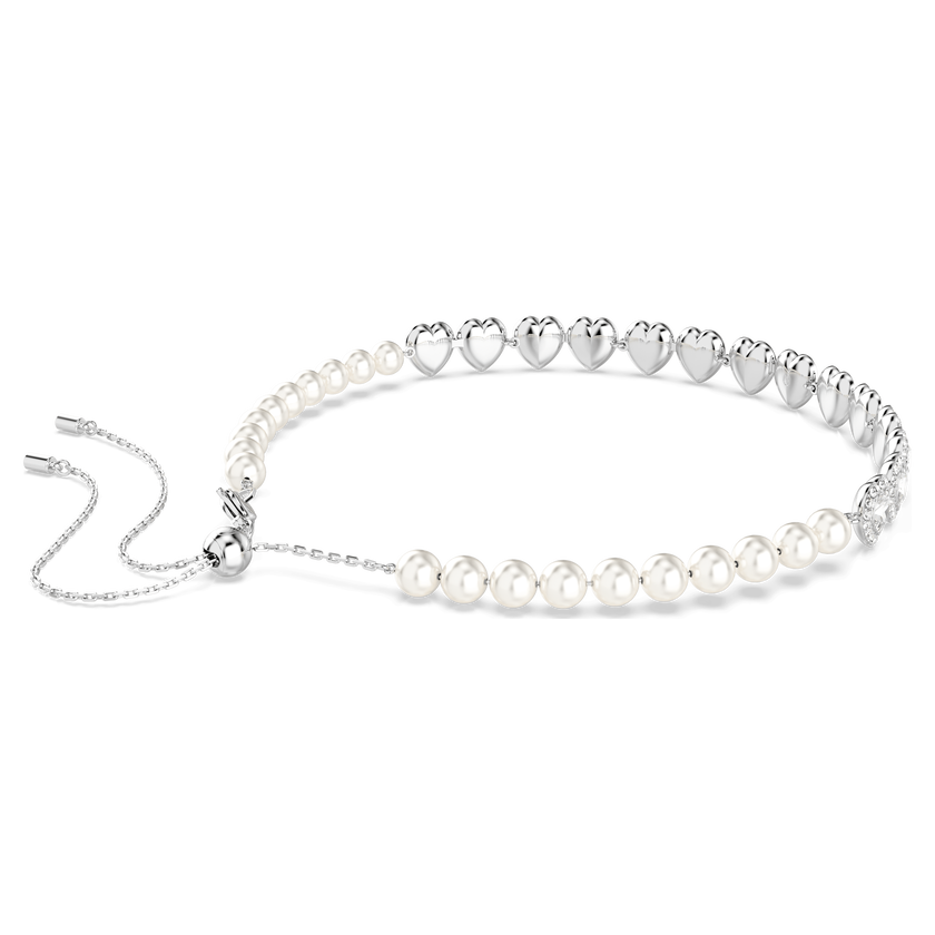 ariana grande x swarovski tennis choker  mixed cuts  heart  white  rhodium plated