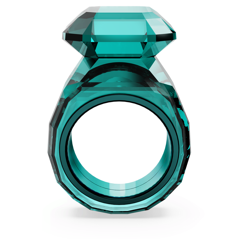 swarovski lucent cocktail ring  octagon cut  green