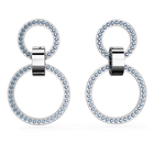 swarovski solitaire stud earrings round cut white rhodium plated