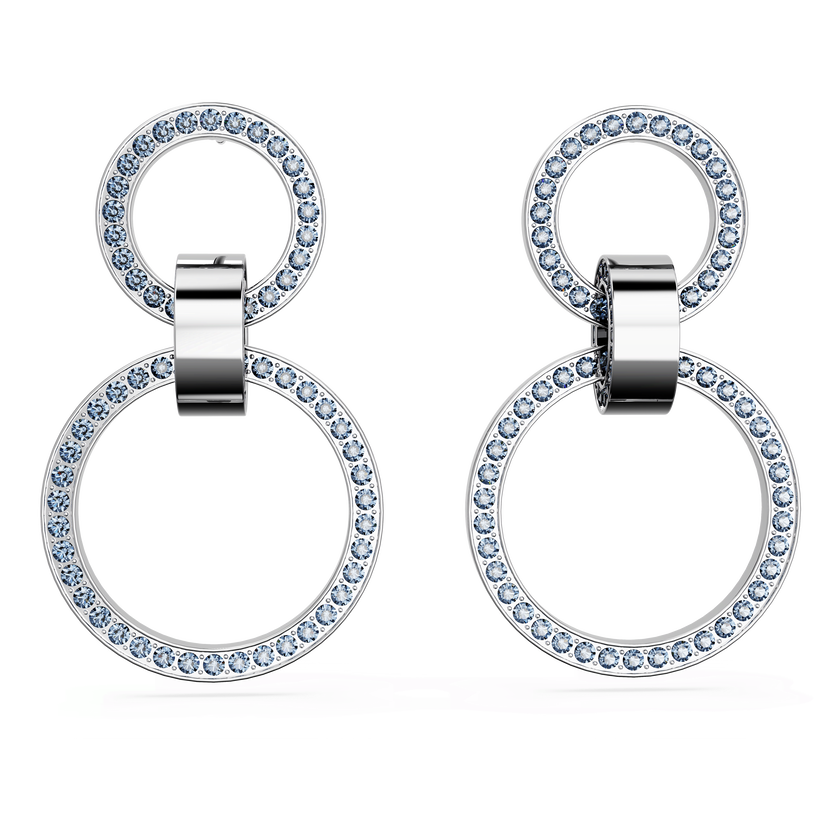 swarovski solitaire stud earrings  round cut  white  rhodium plated
