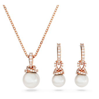 swarovski originally set  white  rose gold tone plated