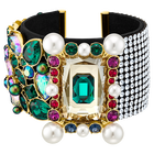 Vintage Opulescence Cuff, Multi-colored, Gold-tone plated