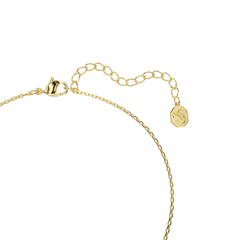 swarovski bella v pendant  round cut  green  18k gold finish