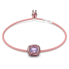 Dulcis necklace,  Cushion cut crystals, Pink, Rhodium plated