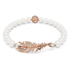 swarovski nice bracelet feather white rose gold tone plated