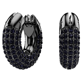 swarovski dextera hoop earrings pav crystal ruthenium plated