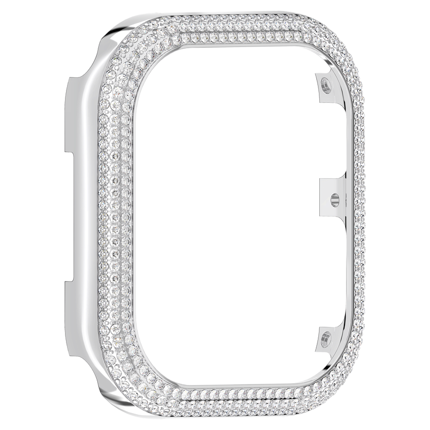 swarovski sparkling case  for apple watch  series 7  41 mm  silver tone