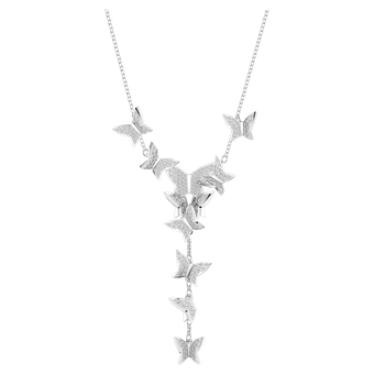 swarovski lilia y necklace  butterfly  white  rhodium plated