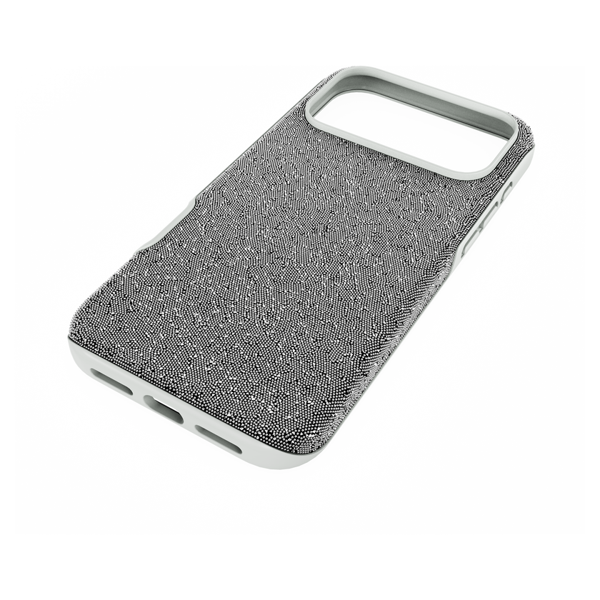 swarovski high smartphone case  iphone  17 pro max  silver tone