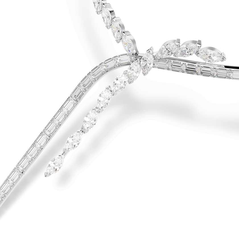 swarovski mesmera y necklace  mixed cuts  white  rhodium plated