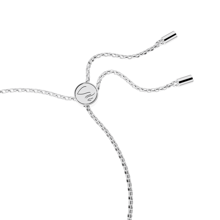 swarovski hollow bracelet  interlocking loop  white  rhodium plated
