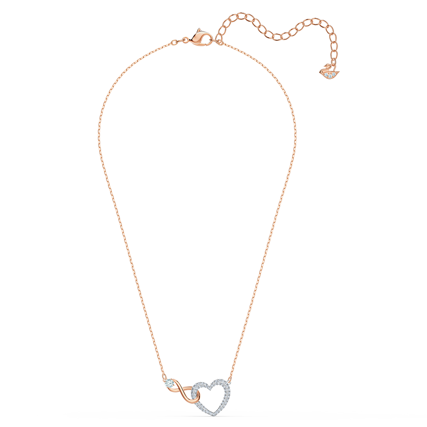 Swarovski Infinity Heart Necklace, White, Mixed metal finishing