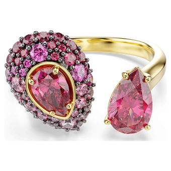 swarovski sublima cocktail ring  pear cut  red  18k gold finish