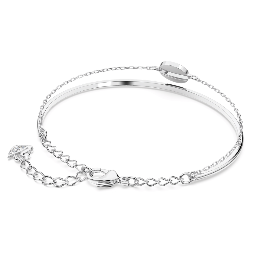 swarovski ginger bangle  white  rhodium plating
