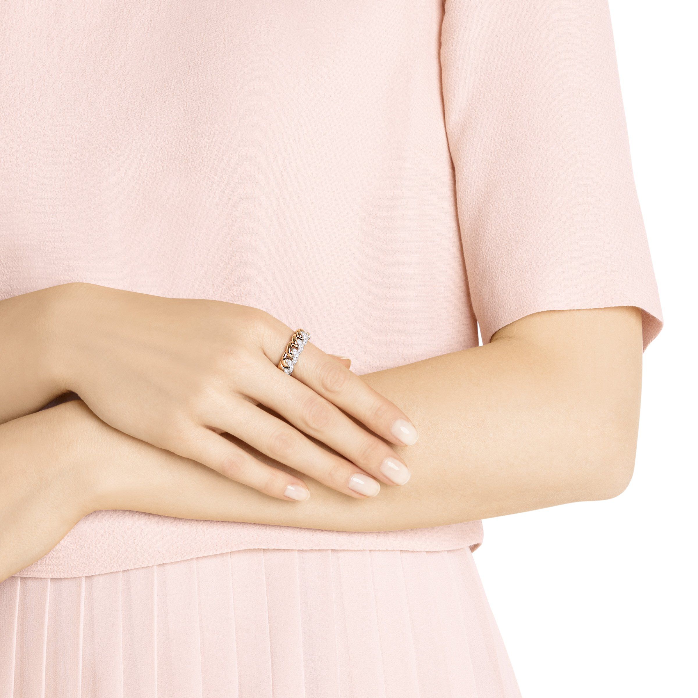 Lane Ring White Rose gold tone plated