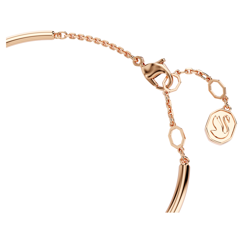 swarovski dextera bangle  round cut  white  rose gold tone plated