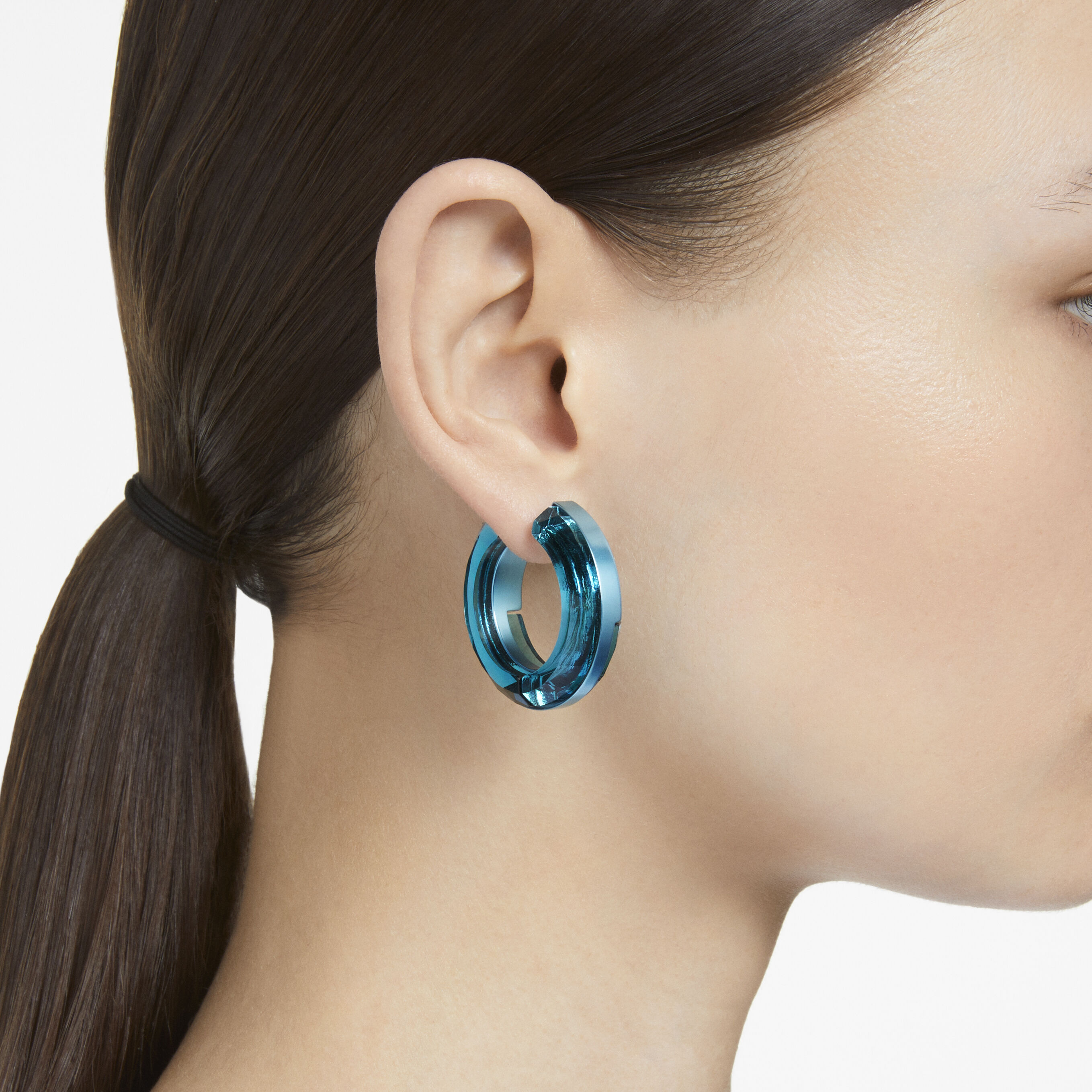 Swarovski blue hoop discount earrings