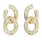 swarovski imber hoop earrings mixed cuts interlocking loop white gold tone plated