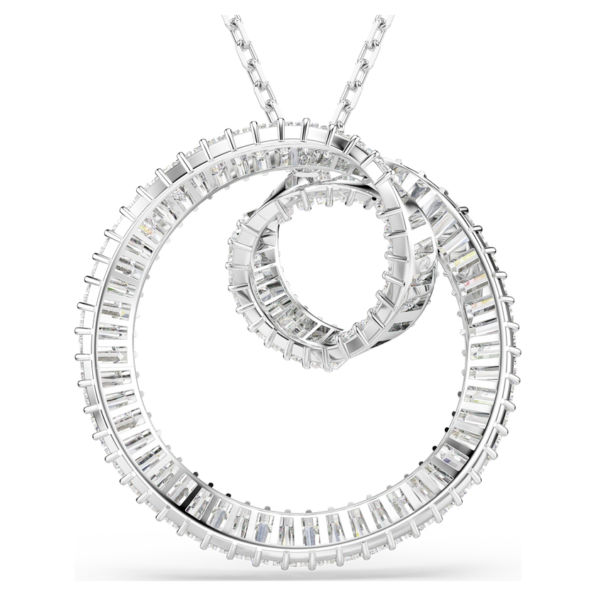 swarovski matrix pendant  baguette cut  white  rhodium plated