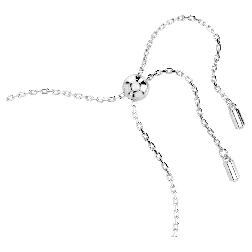 swarovski birthstone bracelet  square cut  april  white  rhodium plated