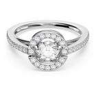 swarovski sparkling dance round ring white rhodium plating