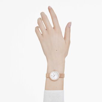 swarovski certa watch  swiss made  metal bracelet  rose gold tone  rose gold tone finish