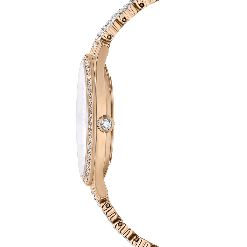 swarovski attract watch  swiss made  metal bracelet  rose gold tone  rose gold tone finish