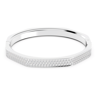 swarovski dextera bangle  octagon shape  white  rhodium plated