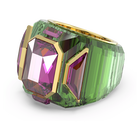 swarovski chroma cocktail ring green gold tone plated