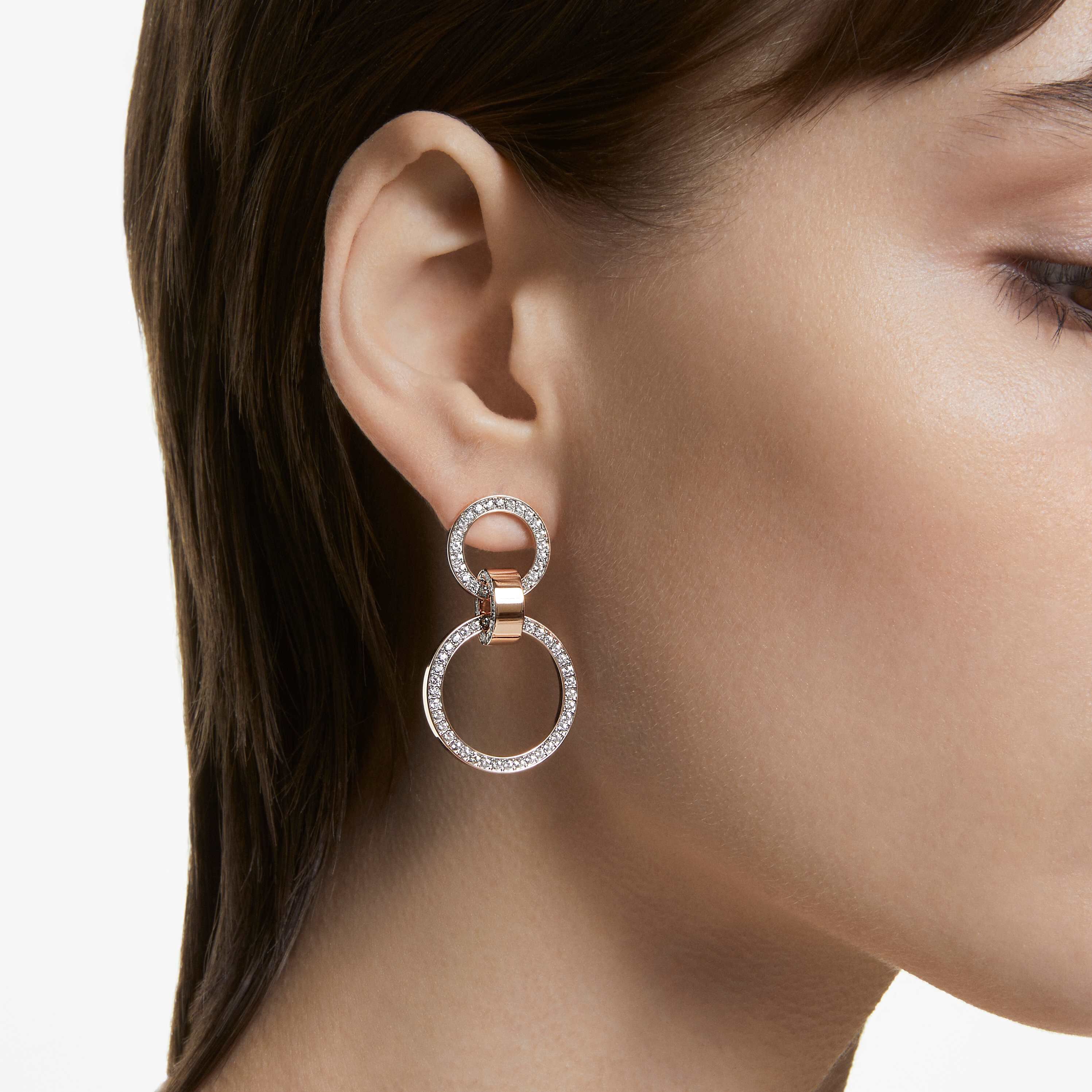Swarovski rose sale gold hoop earrings