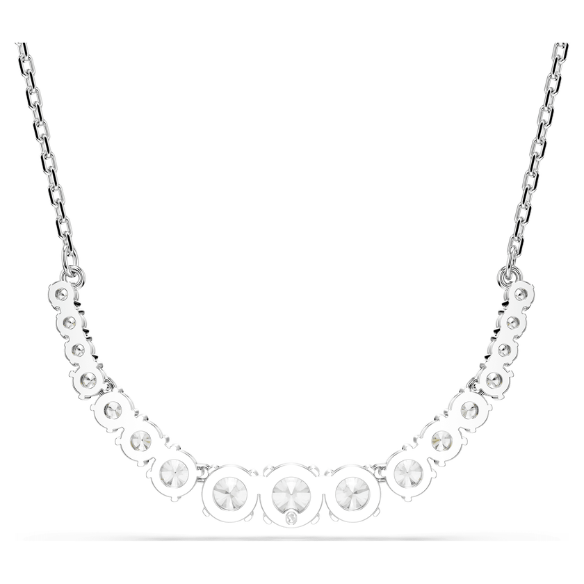 swarovski matrix necklace  gradient of round cuts  white  rhodium plated