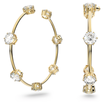 swarovski constella hoop earrings  white  gold tone plated