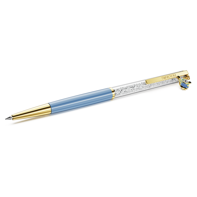 swarovski crystalline ballpoint pen  minions  blue  gold tone plated