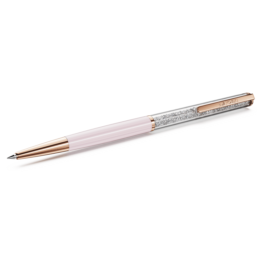 swarovski crystalline silk ballpoint pen  pink  pink lacquered  rose gold tone plated