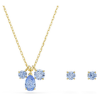 swarovski mesmera set  set  2   mixed cuts  blue  18k gold finish