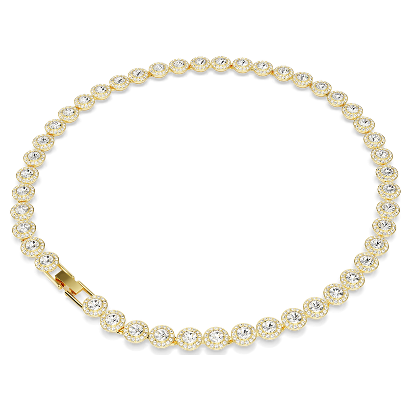 swarovski una angelic tennis necklace  round cut  white  gold tone plated