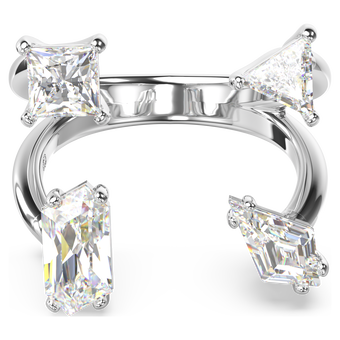 swarovski mesmera open ring mixed cuts white rhodium plated